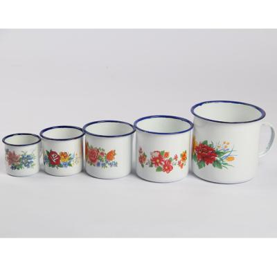 China Deco 6/7/8/9/10/12cm printable teacup enamel mug viable. for sale