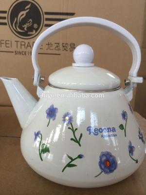 China Metal Pear Shape Enamel Water Kettle Teapot for sale