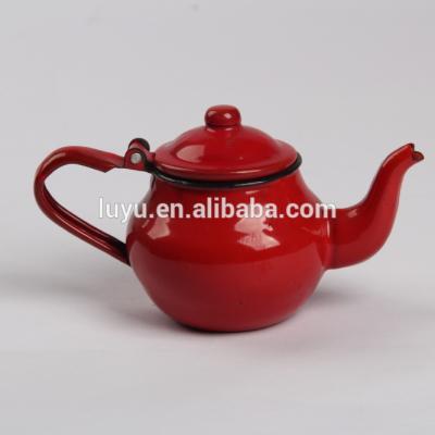 China Sustainable High Quality 9-12cm Enamel Small Round Water Kettle for sale