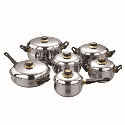 China Sustainable High Quality Cookware 12PCS Stainless Steel Pots And Pans for sale