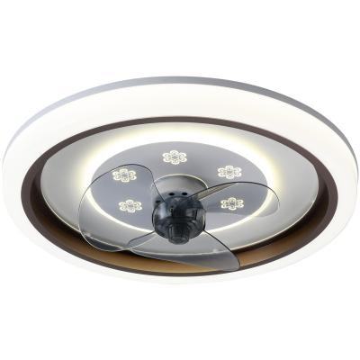 China Energy Savings Ceiling Fan With Lights , Enclosed Round LED Dimmable Ceiling Light Fan With Blades for sale