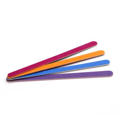 China Colorful Wooden Nail File Emery Board Double Side Nail Care Tools for sale