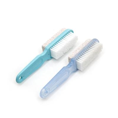 China NAIL Supply Double Sides Foot Care Anti-Slip Plastic Grip Pumice Stone Nail Brush for sale