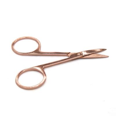 China Rose Gold Mini Beauty Metal Smooth Multifunction Trimming Pointed Cutting Scissors for Highlight and Eyebrow for sale