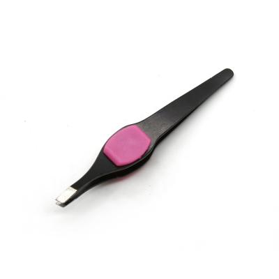 China Professional Black Eyebrow Private Label Wholesale Custom Sharp Tip Good Slant Tweezers for sale