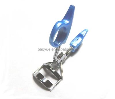 China Popular Light Pear Blue PP Handle Plated Carbon Steel Eyelash Curler for sale