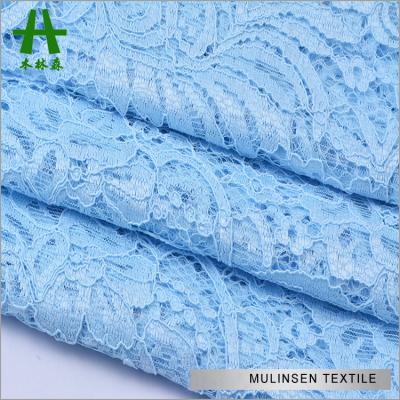 China Sustainable Hot Sale Mulinsen Cheap Stretch Dyed 100 Polyester Lace Fabric for sale