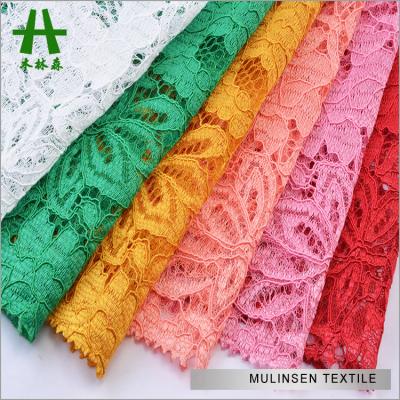 China Sustainable Shaoxing Mulinsen Textile Polyester Stretch Lace Fabric for sale