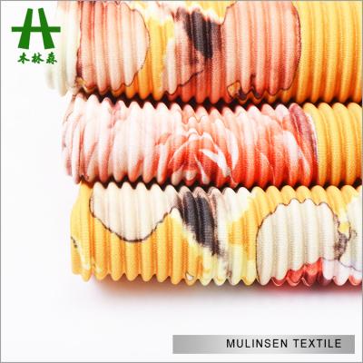 China Mulinsen Anti-Static Textile Pleated Polyester 100 Interlock Jersey Fabric For Dress for sale