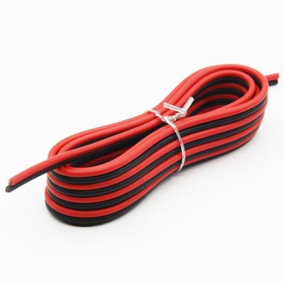 China Speaker Cable1.5mm 2.5mm Flat Ribbon Copper Audio Cable Transparent Bare Copper 100M/roll Red Black for sale