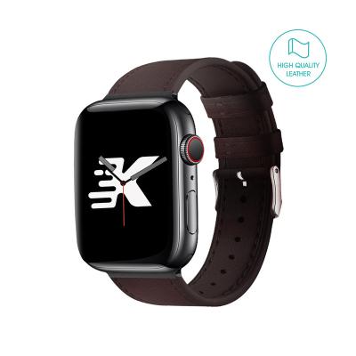 China Custom Leather Watch Metal Clasp Stainless Buckle Keephone Watch Strap European Style For Apple Watch 42mm 44mm 45mm Sublimation Genuine Leather Strap for sale