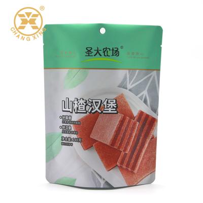 China Moisture Proof Metallized Plastic Bag Hawthorn Snacks Packaging Stand Up Pouch With Zipper Lock for sale