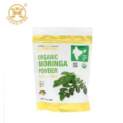 China Customized Moisture Proof Stand Up Pouches Moringa Powder Packaging Tea Bags for sale