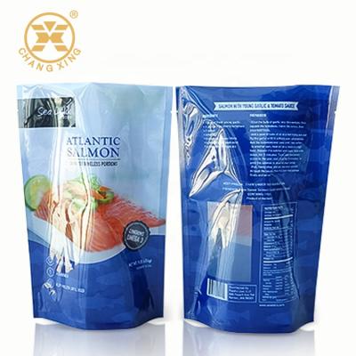 China High Quality Mylar Barrier Foil Poly Bag Stand Up Pouch For Frozen Sea Meat Food Packaging With Zip Lock for sale