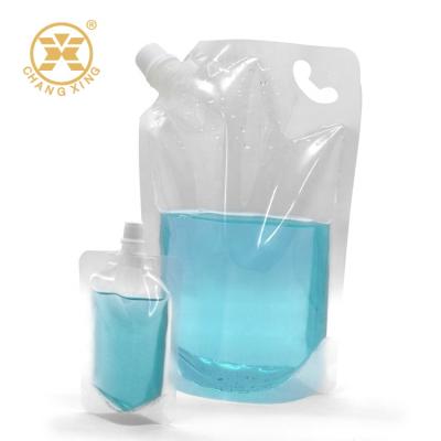 China Transparent Moisture Proof Liquid Bag Stand Up Spout Pouch Cosmetics 1kg Stand Up Pouch Spout Clear Pouch for sale