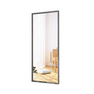 China Minimalist 30*150cm Solid Wood Framed Square Wooden Floor Mirror For Dressing /living room/bedroom/hotel/SPA/gym/living room/beauty for sale