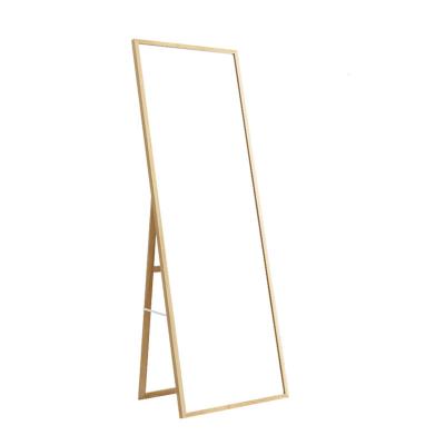 China Wholesale Full Mirror Home Floor Mirror Hanging Wall Mirror Minimalist Solid Wood Dressing for sale