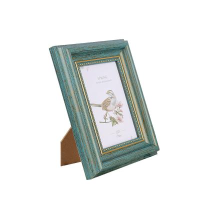 China Durable 4x6 5x7 8x10 Eco-Friendly Wall Animated Family Blue Wood Wooden Birthday Baby First Year Wedding Birthday PS Gift Picture Frame Custom European Picture Frame for sale