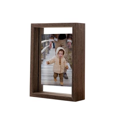 China Double Sided Glass Modern Table Decor Custom Made Modern Picture Frame The Floating Baby Plant 5x7 Photo Frame for sale