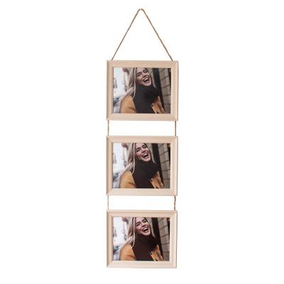 China Customized European retro resin photo frame 3 frame design resin photo frame with string for sale