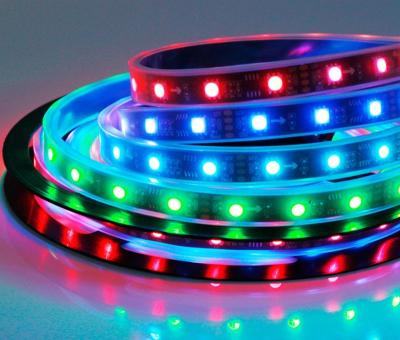 China Warehouse Breakpoint Waterproof Transmission WS2818 12V 20IC-60Leds/m RGB Digital Full Color Led Strip for sale