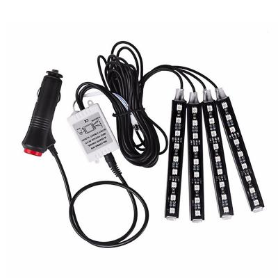 China LANDSCAPE 4pcs 12 LED Lights Flexible Strip Light 5050 RGB SMD 12V Car Atmosphere Light for sale