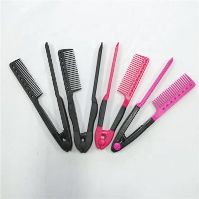 China Compact Folding Hair V Comb Hairstyle Styling Straightener Salon Tool for sale