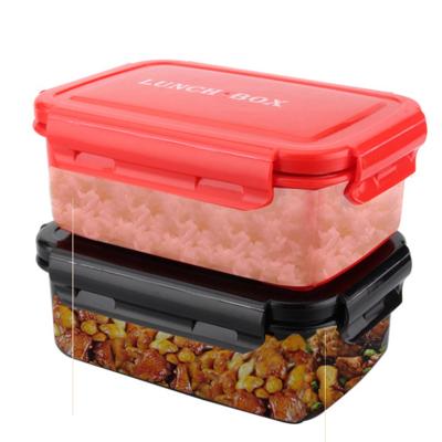 China Microwavable In Stock Plastic Grid Bento Lunch Box Waterproof Lunch Box Container Slot for sale