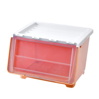 China Big Capacity Food Sustainable Bin Organizer Bins Stackable Plastic Storage Box With Wheel for sale