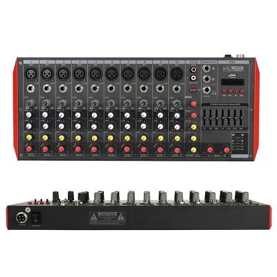 China Factory 12 Channel DJ Console Mixing Sound Effector Consoles Clear Universal Usb Audio Sound Mixer Pro Universal For Stage Performance for sale