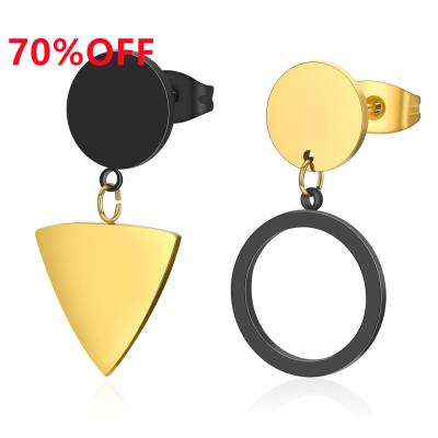 China Wholesale Simple Elegant Jewelry Gold Plated Stainless Steel Circle Earrings Geometric Shape Hoop Earrings for sale