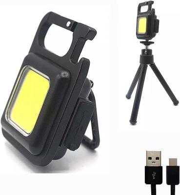 China Hotsale Mini COB Bottle Opener Magnetic Rechargeable Flyer Bag Camping Head Chain Camping Light for sale