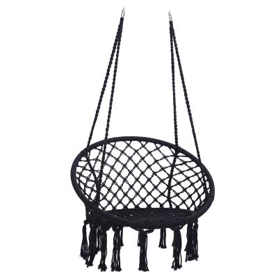 China Indoor Macrame Cotton Swing Chair USA Round Chair Leisure Chair Running and Outdoor Hanging Hammock Chair for sale