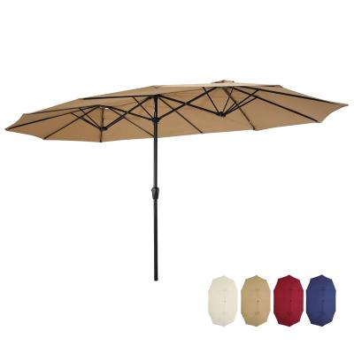 China Factory direct sales 15x9Ft large modern double-sided umbrella outdoor patio twin rectangular umbrella for sale