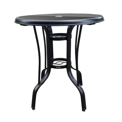 China Modern round bar glass table suitable for yard, backyard and garden for sale