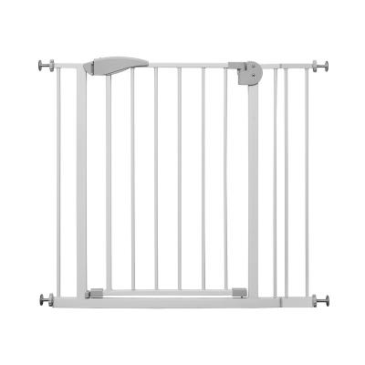 China Contemporary Pressure Mounted Gate Metal Gate and Stairs Baby Safety Guard Metal Pet Easy Step Walk Through Gate Gate Pet Safety Gate for sale