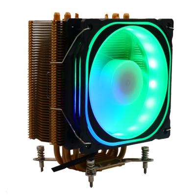 China High Quality Computer Case Dual Fan CPU Cooler CPU Cooler Heatsink 12v Colorful Lightweight Unique Appearance PC Air Fans Cooling for sale