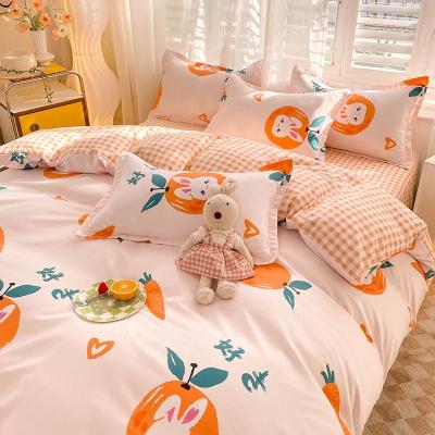 China Nondisposable Home Textile 4 Pcs Queen Size Quilt Duvet Cover Bed Cotton bed sheets set pillow case Luxury Space King Bedding set for sale