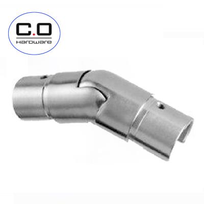 China Balcony Adjustable 90 To 180 Degree Groove Tube Connector Balcony Railing Slot Duct Slotted Elbow Fittings for sale