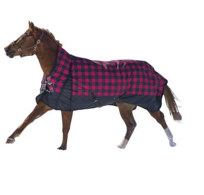 China Comfortable Assembly High Neck Plaid Horse Blanket for sale