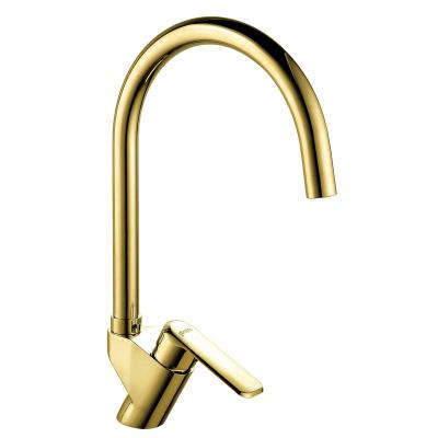 China Factory Supply Modern Luxurious Kitchen Gold Chrome Plated Single Hole Hot And Cold Water Basin Mixer 20MW5603480 for sale