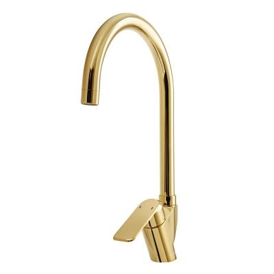 China Modern Luxurious Gold Basin Faucet Single Handle Elbow Hot And Cold Water Basin Mixer Deck Mounted Mixer Tap 20MW5603480 for sale