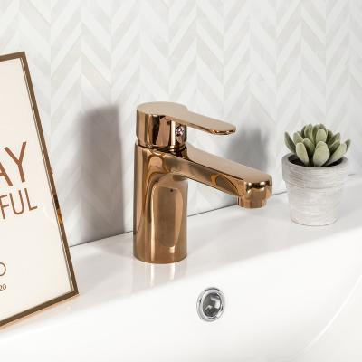 China High Quality Modern Luxury Rose Golden Water Tap Brass Deck Mounted Basin Faucet Water Mixer 20AA5003430 for sale