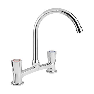 China Water Mixer Basin Spout Modern Hot And Cold Long Rotatable Faucet 20LL1003400 Double Lever Neck SS304 Kitchen And Bathroom Faucet for sale