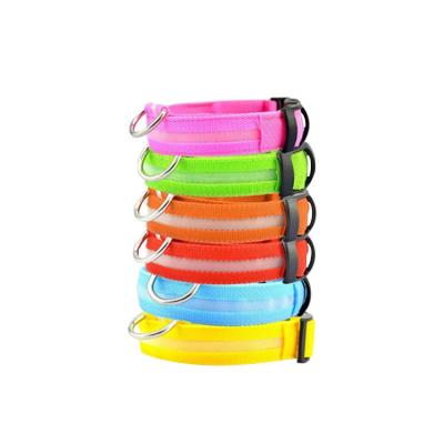 China Lights Up Colorful Collar For Pet Training Customized Logo Dog LED Night Collar Pet for sale