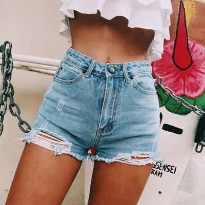 China Light XXL quantity of breathable women's pants quantity women's fashion jeans factory denim lattice casual cheap shorts for sale