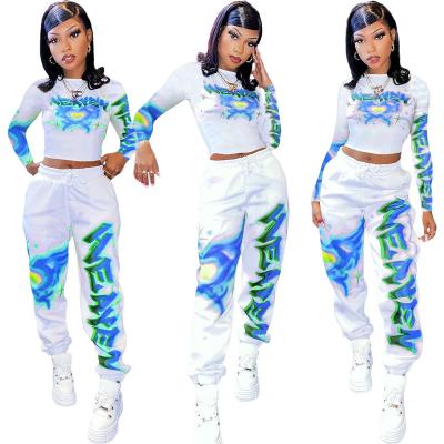 China Featured Model ALS217 Urban Casual Women's Sweater Sports Digital Positioning Printing Two-piece Suit QUICK DRY for sale