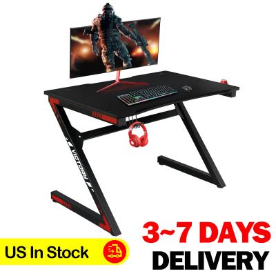 China Convertible Gaming Desk 55 Into Computer Desk Ergonomic Office Home Office PC Z Shaped Gamer With Full Cover Mousepad for sale