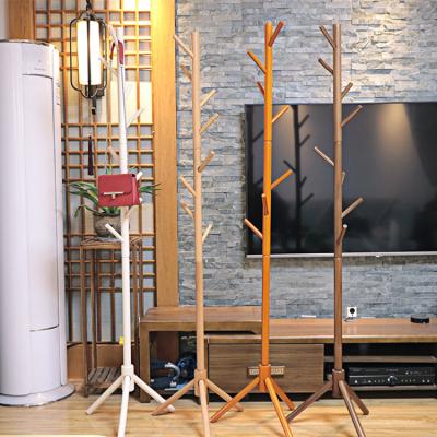 China (Other) Solid Wood Adjustable Coat Racks Landing Clothes Drying Rack Seamless Living Room Furniture for sale