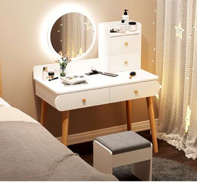 China Solid Wood Living Room Plank Legs Dresser (Other) Adjustable Modern Vanity Desk Solid Wood Cabinet With Mirror for sale